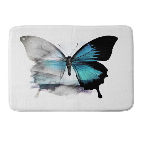 Emanuela Carratoni The Blue Butterfly Memory Foam Bath Mat