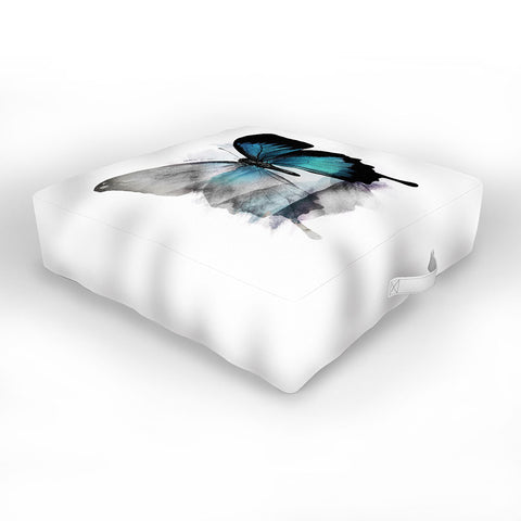 Emanuela Carratoni The Blue Butterfly Outdoor Floor Cushion