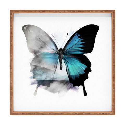 Emanuela Carratoni The Blue Butterfly Square Tray