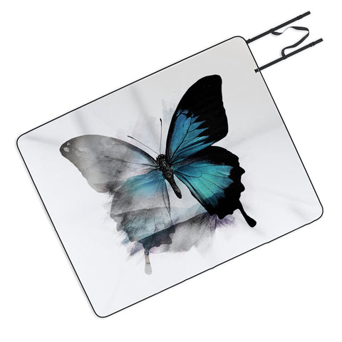 Emanuela Carratoni The Blue Butterfly Picnic Blanket