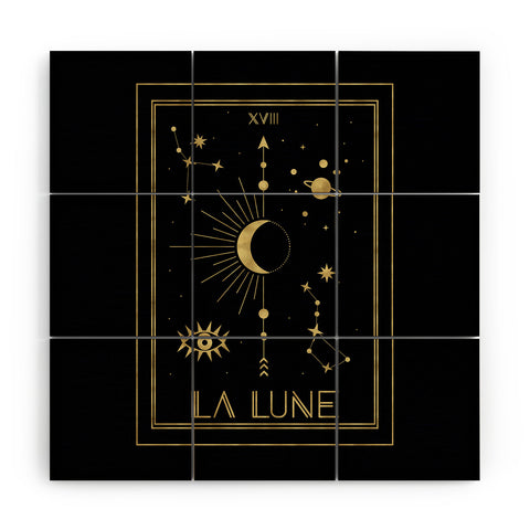 Emanuela Carratoni The Moon or La Lune Gold Editi Wood Wall Mural