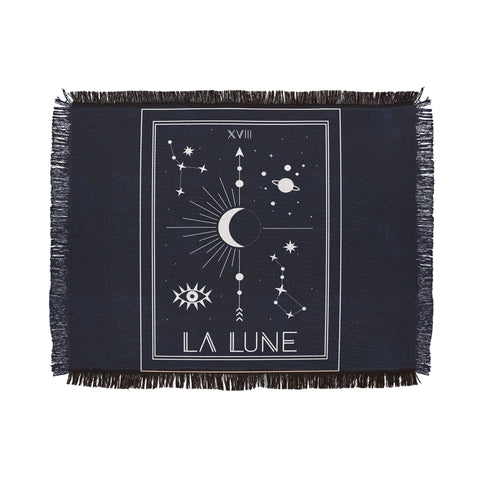 Emanuela Carratoni The Moon or La Lune Tarot Throw Blanket