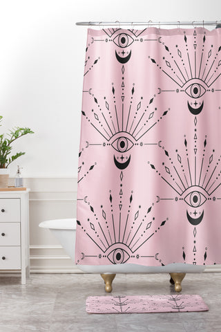 Emanuela Carratoni The Peacock Eye Shower Curtain And Mat