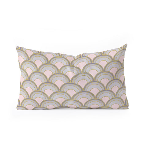 Emanuela Carratoni The Peacock Theme in Pink Oblong Throw Pillow