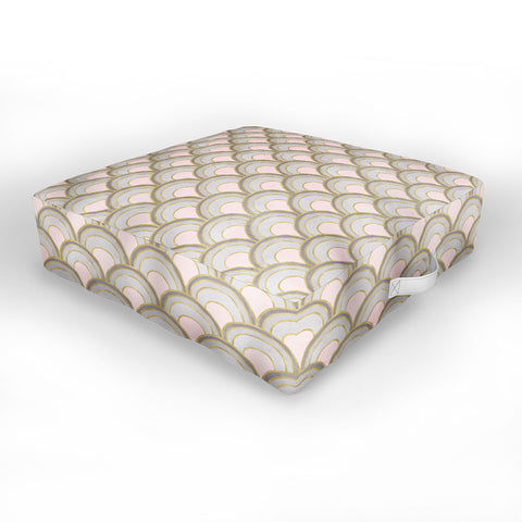 Emanuela Carratoni The Peacock Theme in Pink Outdoor Floor Cushion