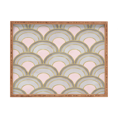 Emanuela Carratoni The Peacock Theme in Pink Rectangular Tray