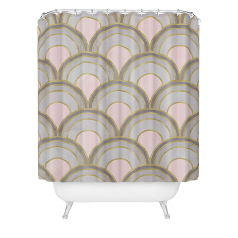 Emanuela Carratoni The Peacock Theme in Pink Shower Curtain