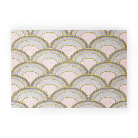 Emanuela Carratoni The Peacock Theme in Pink Welcome Mat