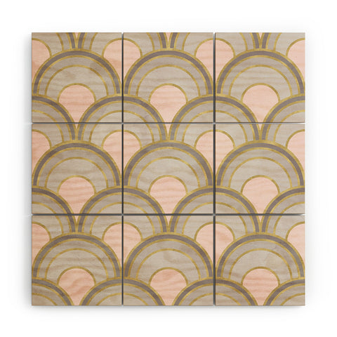 Emanuela Carratoni The Peacock Theme in Pink Wood Wall Mural