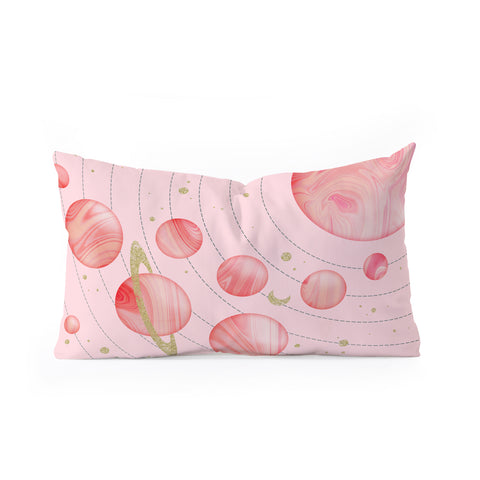 Emanuela Carratoni The Pink Solar System Oblong Throw Pillow