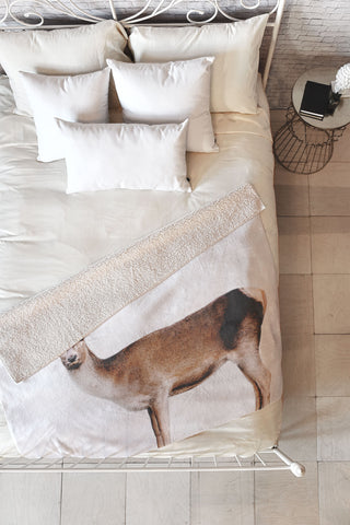 Emanuela Carratoni The Sweet Deer Fleece Throw Blanket