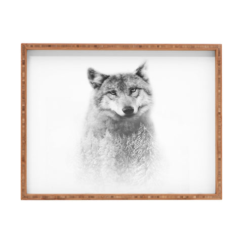 Emanuela Carratoni The Wolf and the Forest Rectangular Tray
