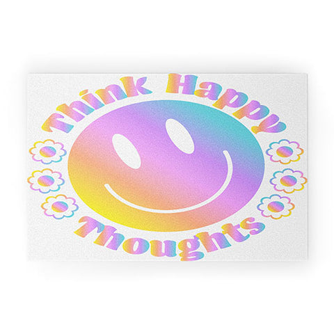 Emanuela Carratoni Think Happy Thoughts 2 Welcome Mat