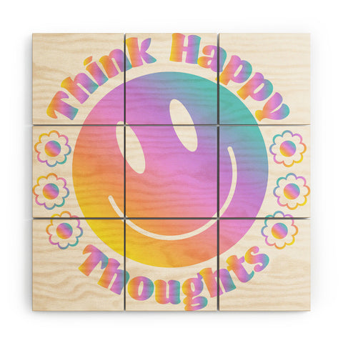 Emanuela Carratoni Think Happy Thoughts 2 Wood Wall Mural