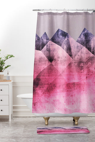 Emanuela Carratoni Think Pink Shower Curtain And Mat