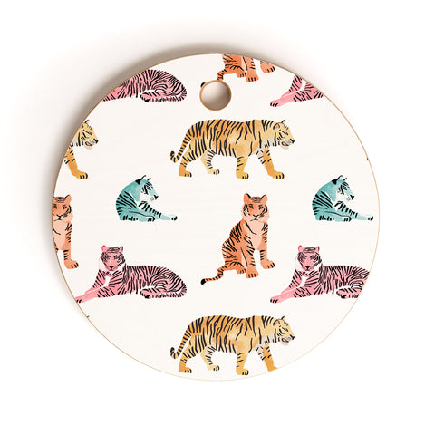 Emanuela Carratoni Tiger Art Theme Cutting Board Round
