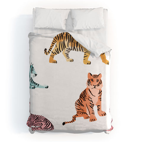Emanuela Carratoni Tiger Art Theme Duvet Cover
