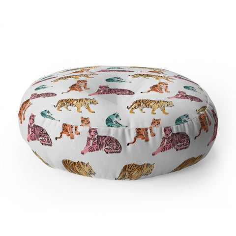 Emanuela Carratoni Tiger Art Theme Floor Pillow Round