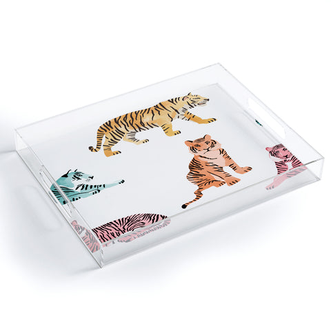 Emanuela Carratoni Tiger Art Theme Acrylic Tray