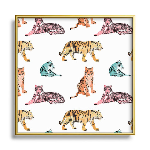 Emanuela Carratoni Tiger Art Theme Metal Square Framed Art Print
