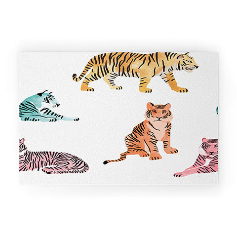 Emanuela Carratoni Tiger Art Theme Welcome Mat