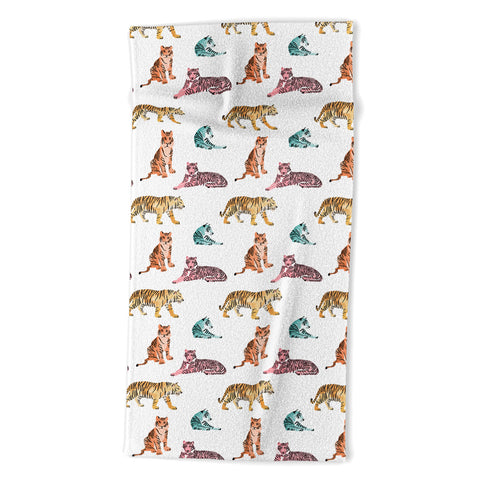 Emanuela Carratoni Tiger Art Theme Beach Towel