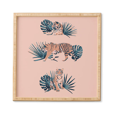 Emanuela Carratoni Tigers on Pink Framed Wall Art