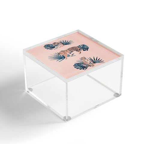 Emanuela Carratoni Tigers on Pink Acrylic Box