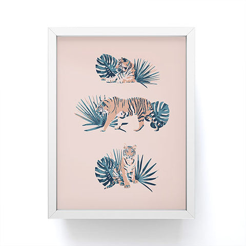 Emanuela Carratoni Tigers on Pink Framed Mini Art Print