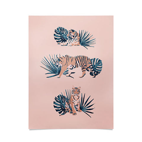 Emanuela Carratoni Tigers on Pink Poster