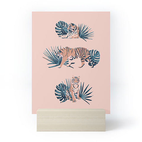 Emanuela Carratoni Tigers on Pink Mini Art Print