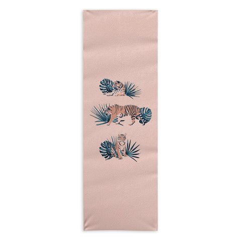Emanuela Carratoni Tigers on Pink Yoga Towel