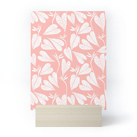 Emanuela Carratoni Tropical Leaves on Pink Mini Art Print