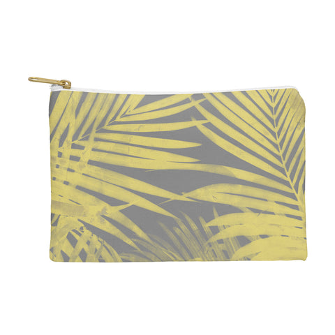 Emanuela Carratoni Ultimate Gray and Yellow Palms Pouch