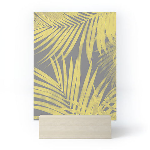 Emanuela Carratoni Ultimate Gray and Yellow Palms Mini Art Print