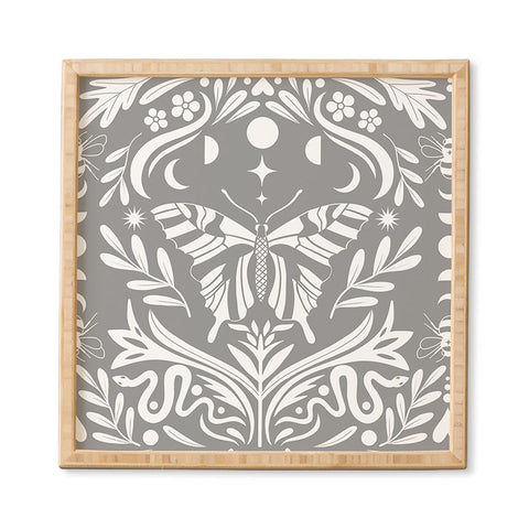 Emanuela Carratoni Ultimate Gray Damask Framed Wall Art