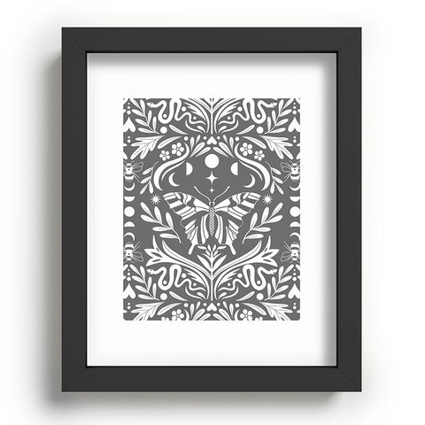 Emanuela Carratoni Ultimate Gray Damask Recessed Framing Rectangle