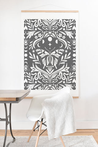 Emanuela Carratoni Ultimate Gray Damask Art Print And Hanger