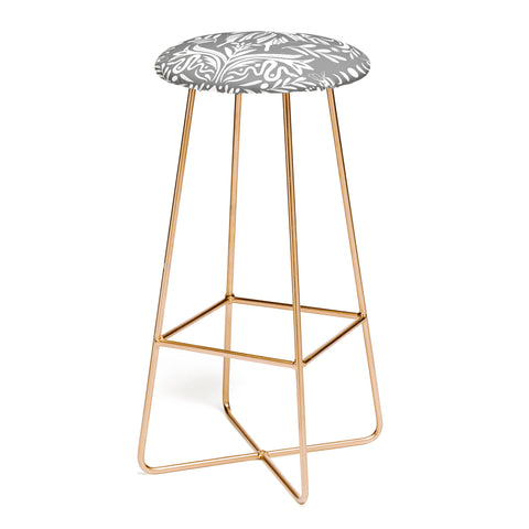 Emanuela Carratoni Ultimate Gray Damask Bar Stool