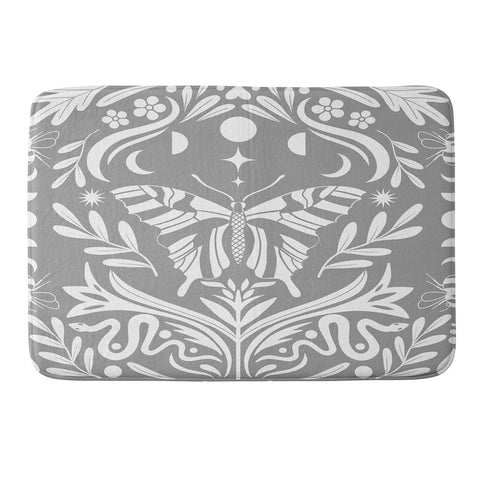 Emanuela Carratoni Ultimate Gray Damask Memory Foam Bath Mat