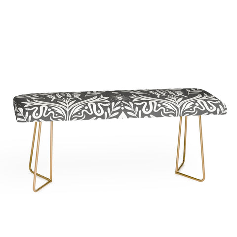 Emanuela Carratoni Ultimate Gray Damask Bench