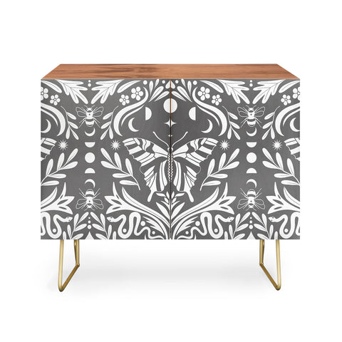 Emanuela Carratoni Ultimate Gray Damask Credenza