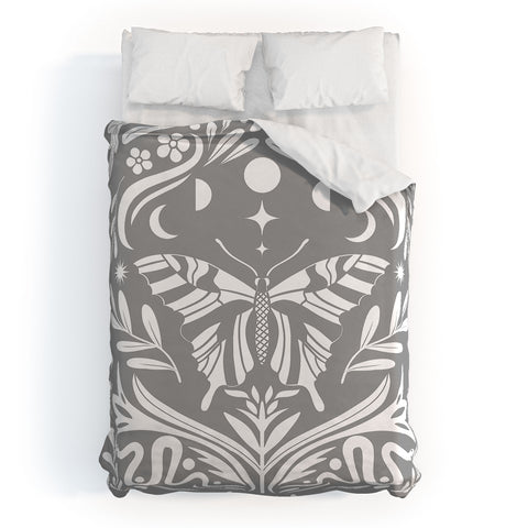 Emanuela Carratoni Ultimate Gray Damask Duvet Cover