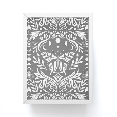 Emanuela Carratoni Ultimate Gray Damask Framed Mini Art Print