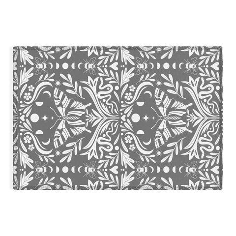 Emanuela Carratoni Ultimate Gray Damask Outdoor Rug