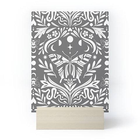 Emanuela Carratoni Ultimate Gray Damask Mini Art Print