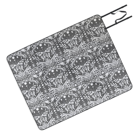 Emanuela Carratoni Ultimate Gray Damask Picnic Blanket