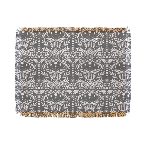 Emanuela Carratoni Ultimate Gray Damask Throw Blanket