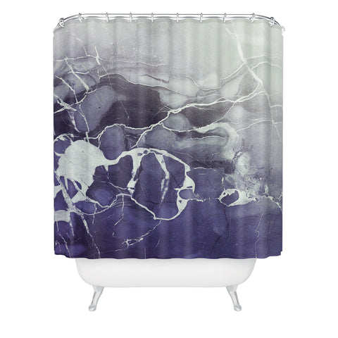 Emanuela Carratoni Ultramarine Marble Shower Curtain