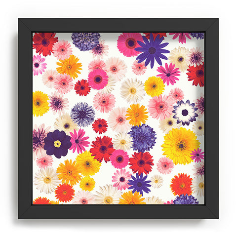 Emanuela Carratoni Very Peri Colorful Flowers Recessed Framing Square